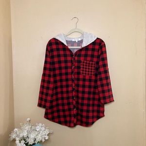EDEN & OLIVIA Plaid Hoodie Flannel